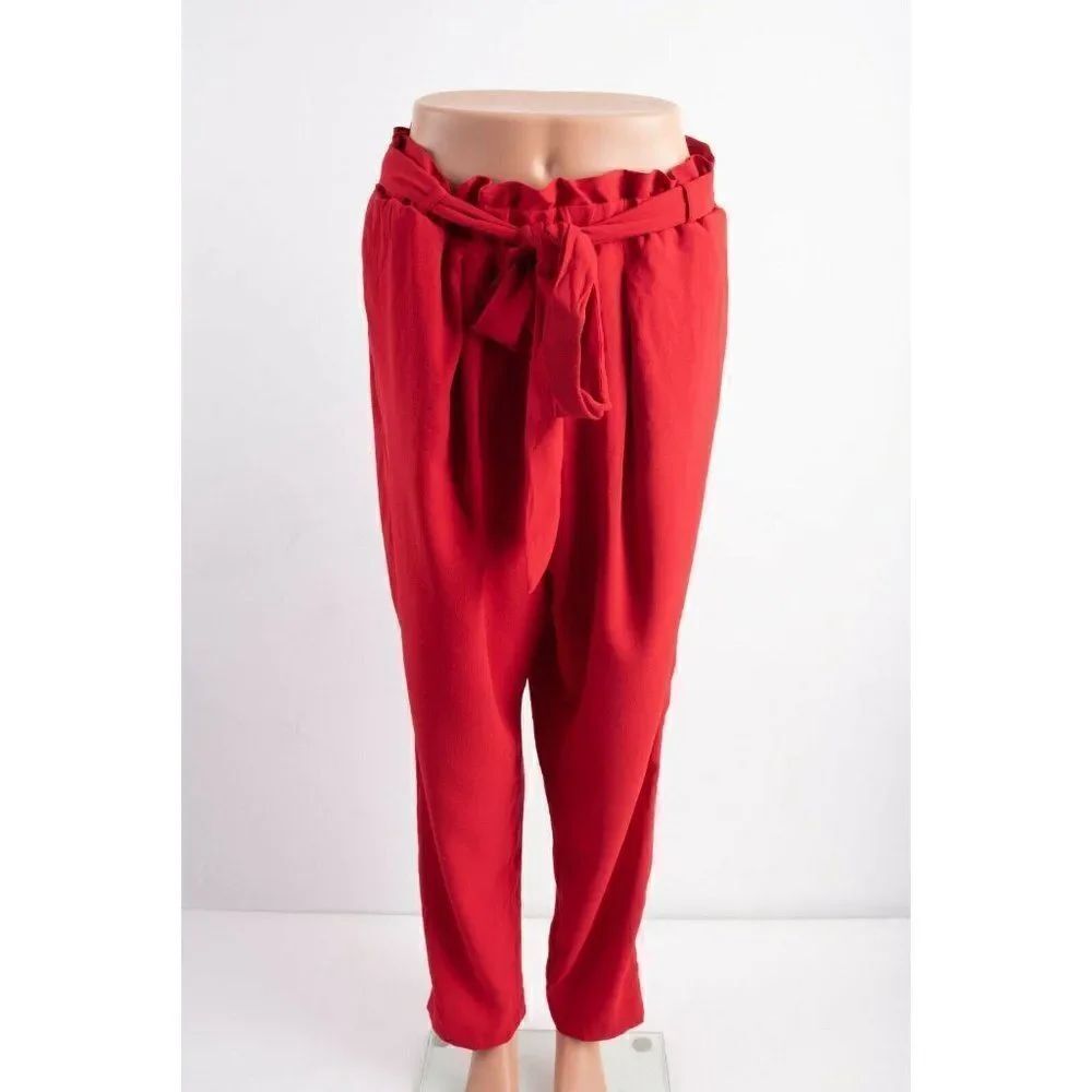 Lane Bryant Womens Ankle Pants Sz 16 Red Elastic